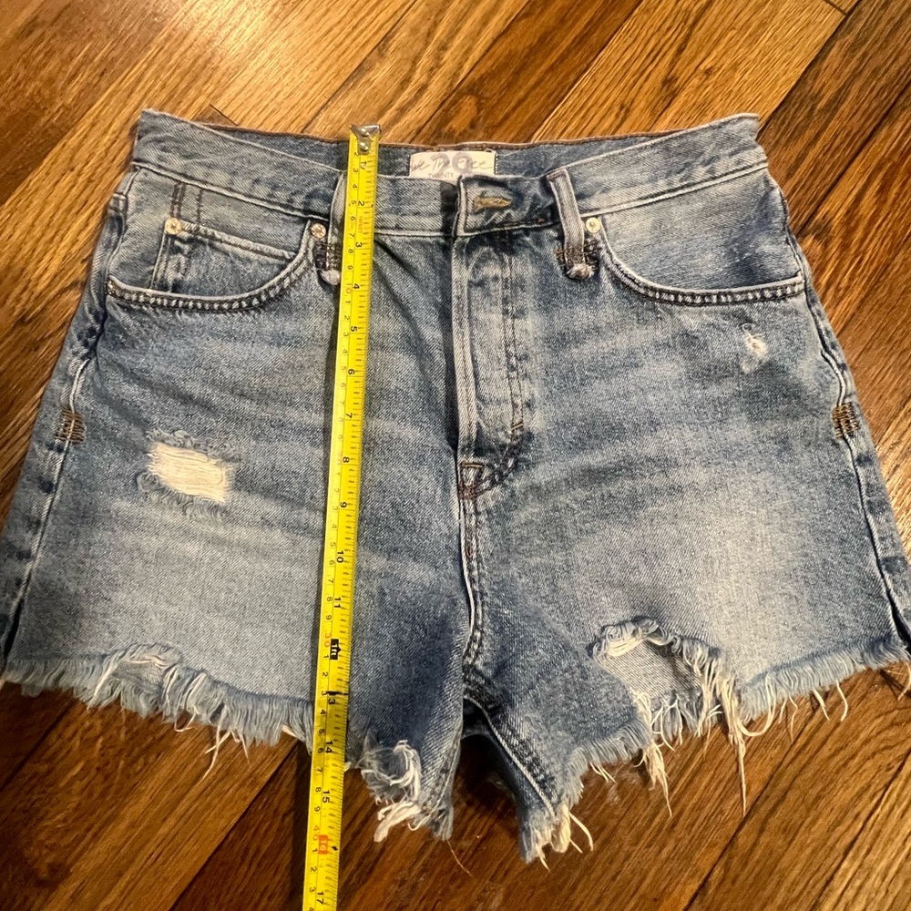 We The Free Light Blue Distressed Jean Shorts